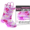 Toddler Light Up Rain Boots for Girls Boys Waterproof Rain Boots | Pull on, Slip-resistant,Double Handles(Purple Flower)