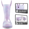 Toddler Light Up Rain Boots for Girls Boys Waterproof Rain Boots | Pull on, Slip-resistant,Double Handles(Starry Sky Gradient)