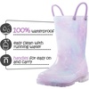 Toddler Light Up Rain Boots for Girls Boys Waterproof Rain Boots | Pull on, Slip-resistant,Double Handles(Starry Sky Gradient)