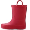 Kids Rain Boots, Waterproof Rubber Boots with Easy-on Handles | Pull on, Slip-resistant, Double Handles(Red)