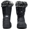 K KomForme Boys Girls Fur Lined Warm Anti-Slip Waterproof Winter Boot(Black)