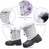 K KomForme Boys Girls Fur Lined Warm Anti-Slip Waterproof Winter Boot(Grey)