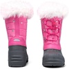 K KomForme Boys Girls Fur Lined Warm Anti-Slip Waterproof Winter Boot(Pink)