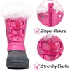 K KomForme Boys Girls Fur Lined Warm Anti-Slip Waterproof Winter Boot(Pink)