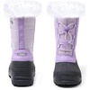 K KomForme Boys Girls Fur Lined Warm Anti-Slip Waterproof Winter Boot(Purple Brilliant)