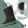 K KomForme Kids Rain Boots, Waterproof Rubber Boots with Easy-on Handles(Black)