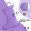 K KomForme Kids Rain Boots, Waterproof Rubber Boots with Easy-on Handles(Light Purple)