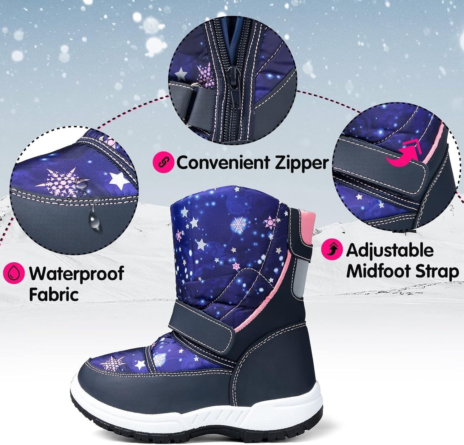 image:imageK KomForme Kids Warm Waterproof Outdoor BootsStar