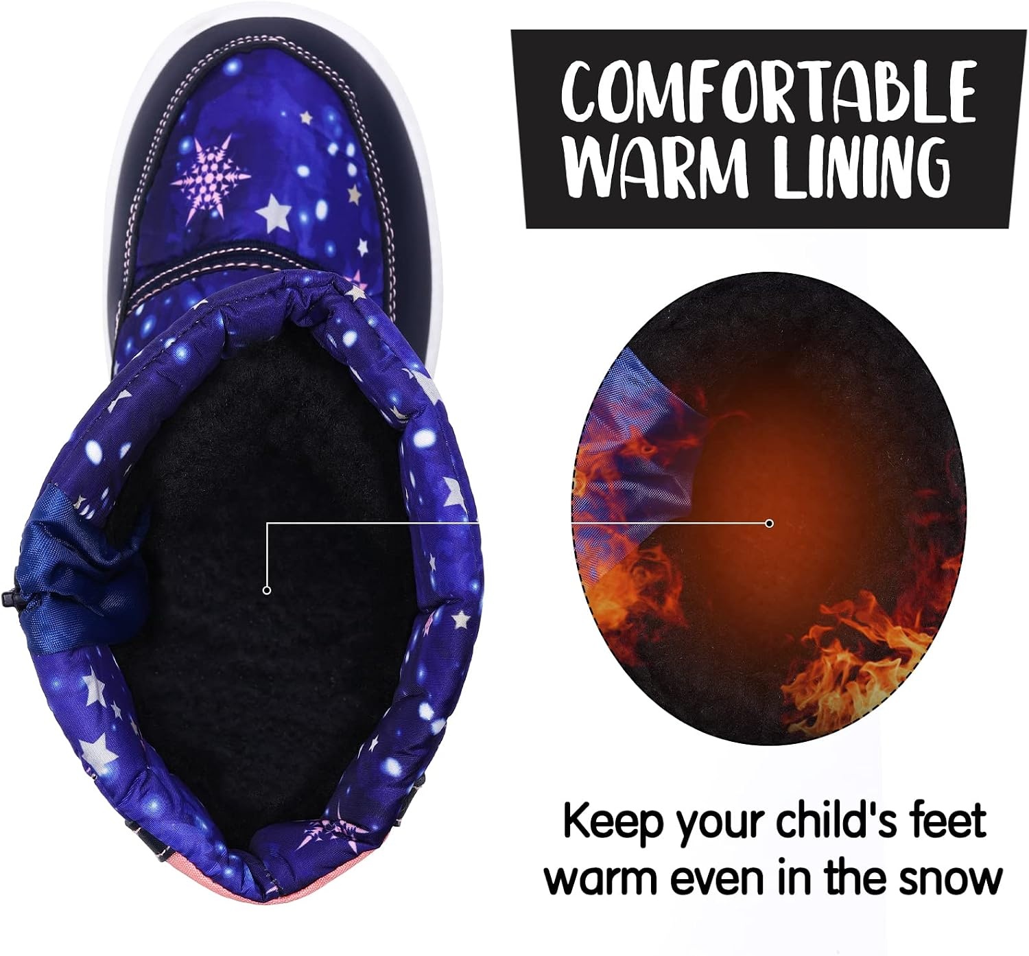 image:imageK KomForme Kids Warm Waterproof Outdoor BootsStar