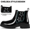 K KomForme Girl Glitter Ankle Boot Side Zipper Chelsea Booties Lug Sole(Black Star)