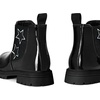 K KomForme Girl Glitter Ankle Boot Side Zipper Chelsea Booties Lug Sole(Black Star)