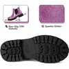 K KomForme Girl Glitter Ankle Boot Side Zipper Chelsea Booties Lug Sole(Purple)