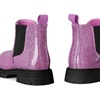 K KomForme Girl Glitter Ankle Boot Side Zipper Chelsea Booties Lug Sole(Purple)