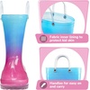 K KomForme Girls Boys Rain Boots Waterproof Boots with Easy on Handles(Blue-pink)