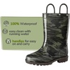 K KomForme Girls Boys Rain Boots Waterproof Boots with Easy on Handles(Camouflage)