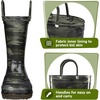 K KomForme Girls Boys Rain Boots Waterproof Boots with Easy on Handles(Camouflage)