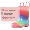 K KomForme Girls Boys Rain Boots Waterproof Boots with Easy on Handles(Colorful)