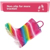 K KomForme Girls Boys Rain Boots Waterproof Boots with Easy on Handles(Rainbow)