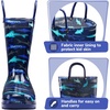K KomForme Girls Boys Rain Boots Waterproof Boots with Easy on Handles(Shark)