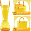 K KomForme Girls Boys Rain Boots Waterproof Boots with Easy on Handles(Yellow)