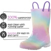 K KomForme Toddler Light Up Rain Boots for Girls Boys Waterproof Rain Boots(Aurora Gradient)