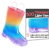 K KomForme Toddler Light Up Rain Boots for Girls Boys Waterproof Rain Boots(Gradient Orange Blue)