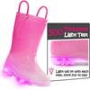 K KomForme Toddler Light Up Rain Boots for Girls Boys Waterproof Rain Boots(Gradient Pink)