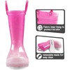 K KomForme Toddler Light Up Rain Boots for Girls Boys Waterproof Rain Boots(Gradient Pink)