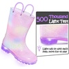 K KomForme Toddler Light Up Rain Boots for Girls Boys Waterproof Rain Boots(Gradient Purple)