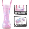 K KomForme Toddler Light Up Rain Boots for Girls Boys Waterproof Rain Boots(Gradient Unicorn)