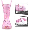 K KomForme Toddler Light Up Rain Boots for Girls Boys Waterproof Rain Boots(Pink Unicorn 2)