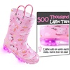 K KomForme Toddler Light Up Rain Boots for Girls Boys Waterproof Rain Boots(Pink Unicorn 2)