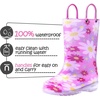 K KomForme Toddler Light Up Rain Boots for Girls Boys Waterproof Rain Boots(Purple Flower)