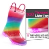 K KomForme Toddler Light Up Rain Boots for Girls Boys Waterproof Rain Boots(Shimmer Rainbow)