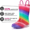 K KomForme Toddler Light Up Rain Boots for Girls Boys Waterproof Rain Boots(Shimmer Rainbow)