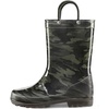K KomForme Girls Boys Rain Boots Waterproof Boots with Easy on Handles(Camouflage)