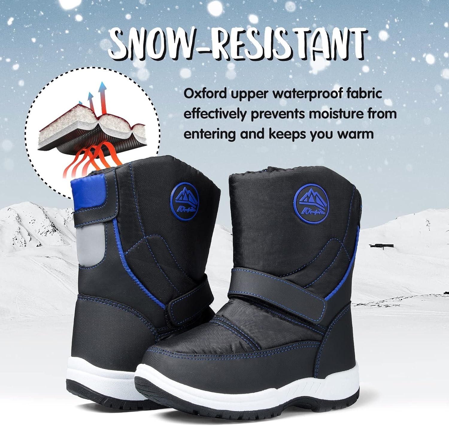 image:imageK KomForme Kids Warm Waterproof Outdoor BootsBlackn