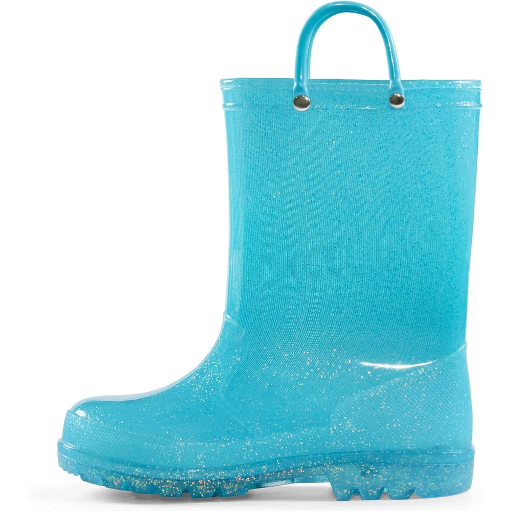 image:imageK KomForme Girls Rain BootsKids Waterproof Boots with Easyon HandlesLake Blue
