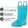K KomForme Girls Rain Boots,Kids Waterproof Boots with Easy-on Handles(Lake Blue)