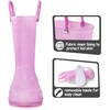 K KomForme Girls Rain Boots,Kids Waterproof Boots with Easy-on Handles(Pink)