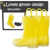 K KomForme Girls Rain Boots,Kids Waterproof Boots with Easy-on Handles(Yellow)