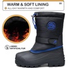 K KomForme Kids Insulated Waterproof Anti-slip Winter Warm Snow Boots(Black-blue)