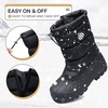 K KomForme Kids Insulated Waterproof Anti-slip Winter Warm Snow Boots(Black-snow)