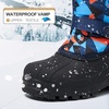 K KomForme Kids Insulated Waterproof Anti-slip Winter Warm Snow Boots(Deep-blue)