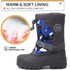 K KomForme Kids Insulated Waterproof Anti-slip Winter Warm Snow Boots(Gray-k)