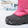 K KomForme Kids Insulated Waterproof Anti-slip Winter Warm Snow Boots(Pink-snow)