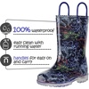 K KomForme Kids Rain Boots Boys Girls Light up Boots with Easy-on Handles(Colorful Dinosaur)
