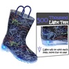 K KomForme Kids Rain Boots Boys Girls Light up Boots with Easy-on Handles(Colorful Dinosaur)