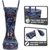 K KomForme Kids Rain Boots Boys Girls Light up Boots with Easy-on Handles(Colorful Dinosaur)