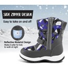 K KomForme Kids Warm Waterproof Outdoor Boots(Blue/Gray)